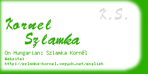 kornel szlamka business card